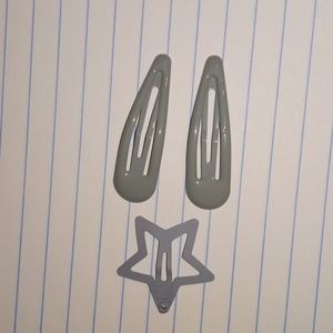 3pc Set of Gray Hair Clips